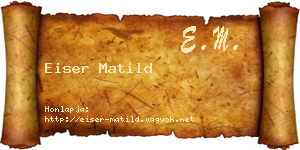 Eiser Matild névjegykártya